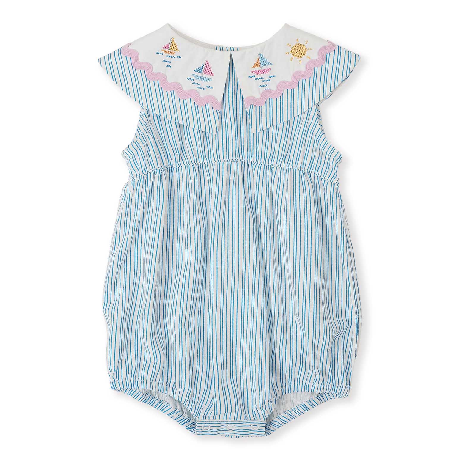 Goldie + Ace Sailor Stripe Ava Collared Romper